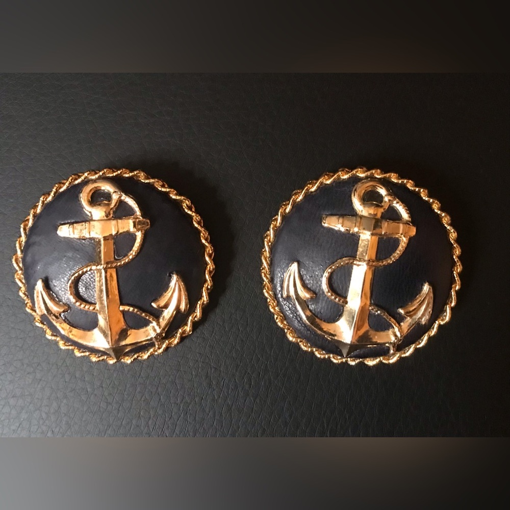 Vtg Nautical Anchor Shoe Clips